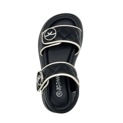 Apawwa Girls’ Sandals – Double Velcro | Adjustable Fit (B1675P)