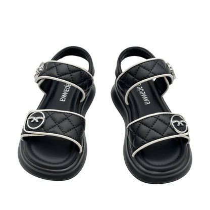 Apawwa Girls’ Sandals – Double Velcro | Adjustable Fit (B1675P)